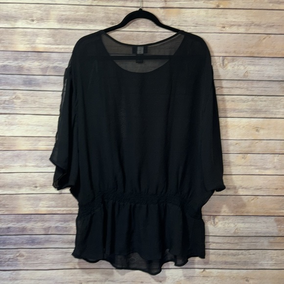 LANE Bryant Beaded Sequin Sheer Blouse Black Plus Size 18/20  B0 - Picture 7 of 7